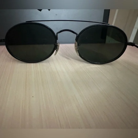 Ray-Ban Oval Double Bridge Unisex Sunglasses RB 3847-N, Black